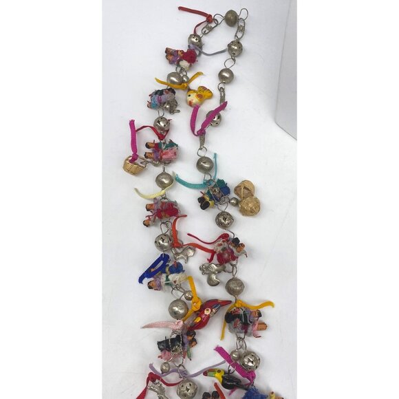 Worry/Wedding Doll Necklace Hand Crafted Miniature Silver Bells  Animal Baskets - Picture 10 of 14